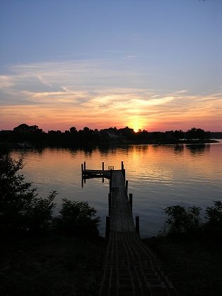 sunset over water