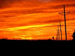 red, orange sunset