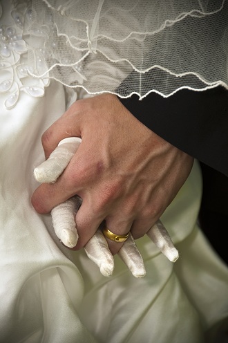 bride and groom hands