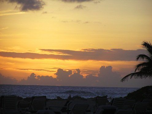 pink, yellow and peach sunset