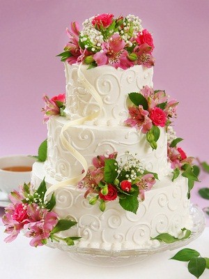 white wedding cake