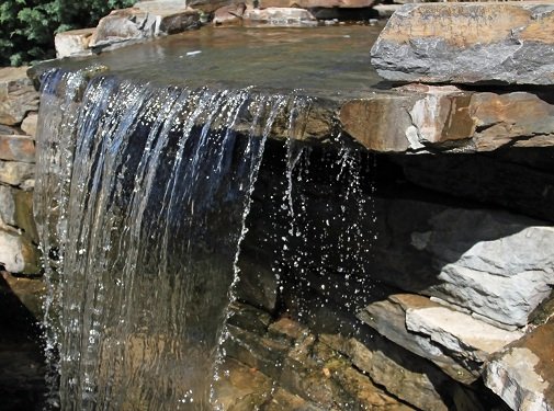 water cascading over rocks