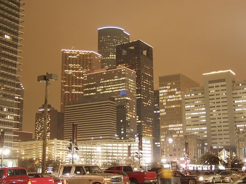 downtown at night