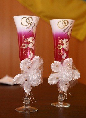 two wedding flutes