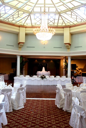 decorated wedding reception room