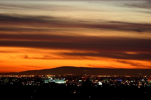 sunset over a mountain