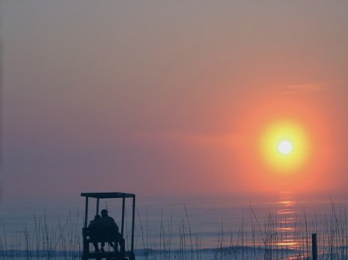 couple watching sunset