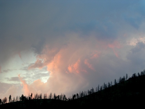 pink and blue sunset