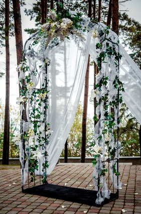 flowered wedding arch