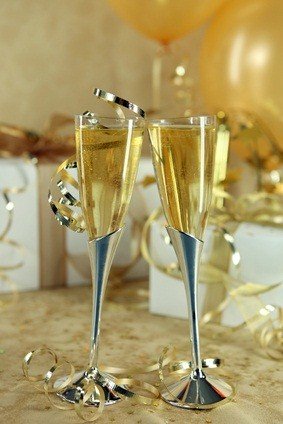 Two champagne glasses