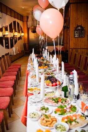 reception table with food