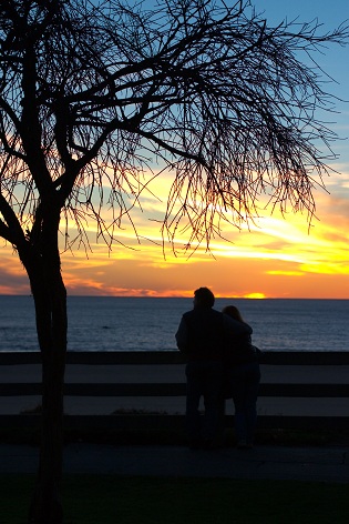 couple watching sunset