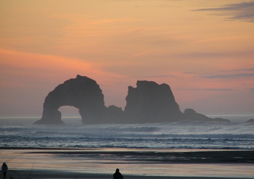 peach sunset on water