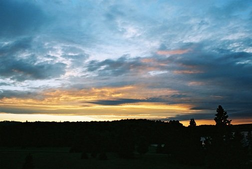 sunset over the mountains