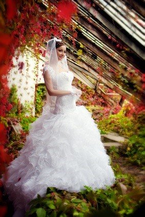 bride in garden