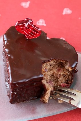 heart-shaped cake